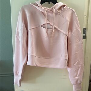Lululemon Athletica Pink Cropped Cut-Out Hoodie